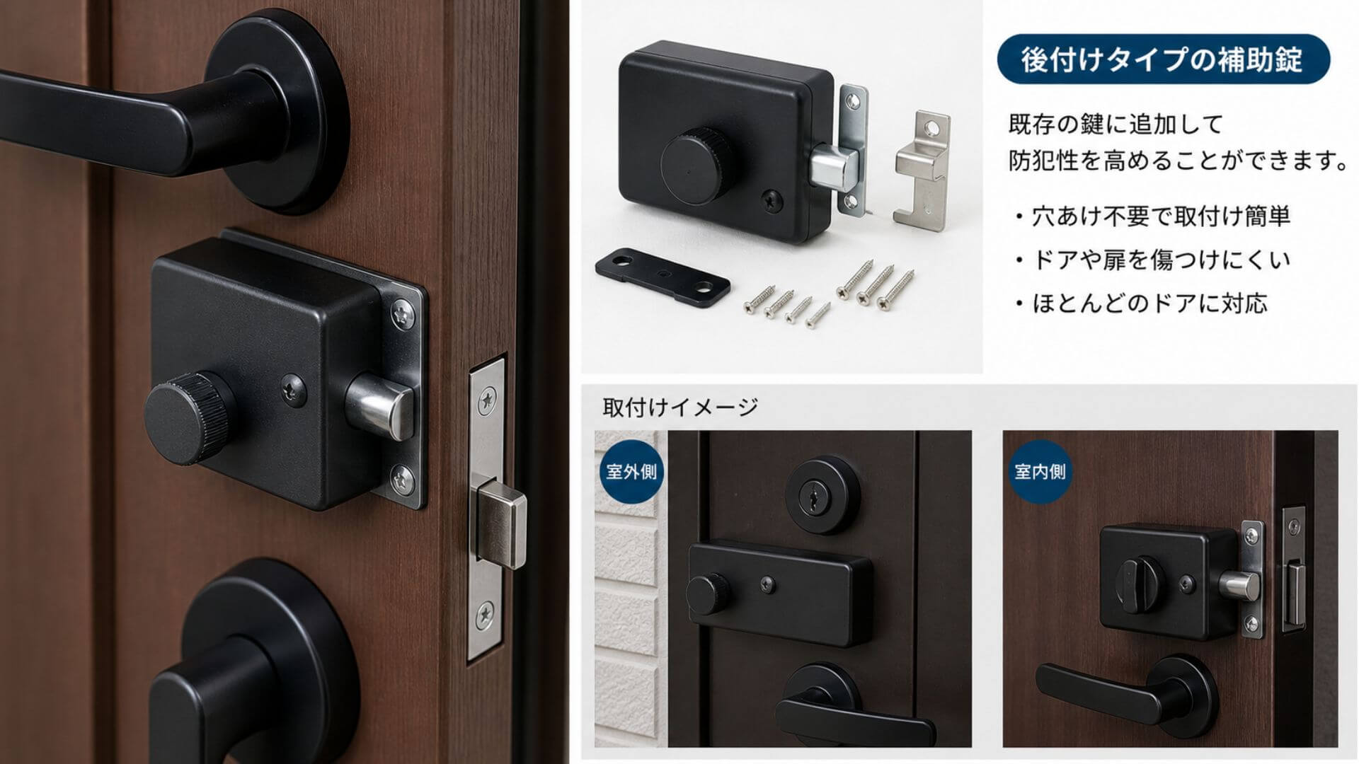 補助錠・後付け 